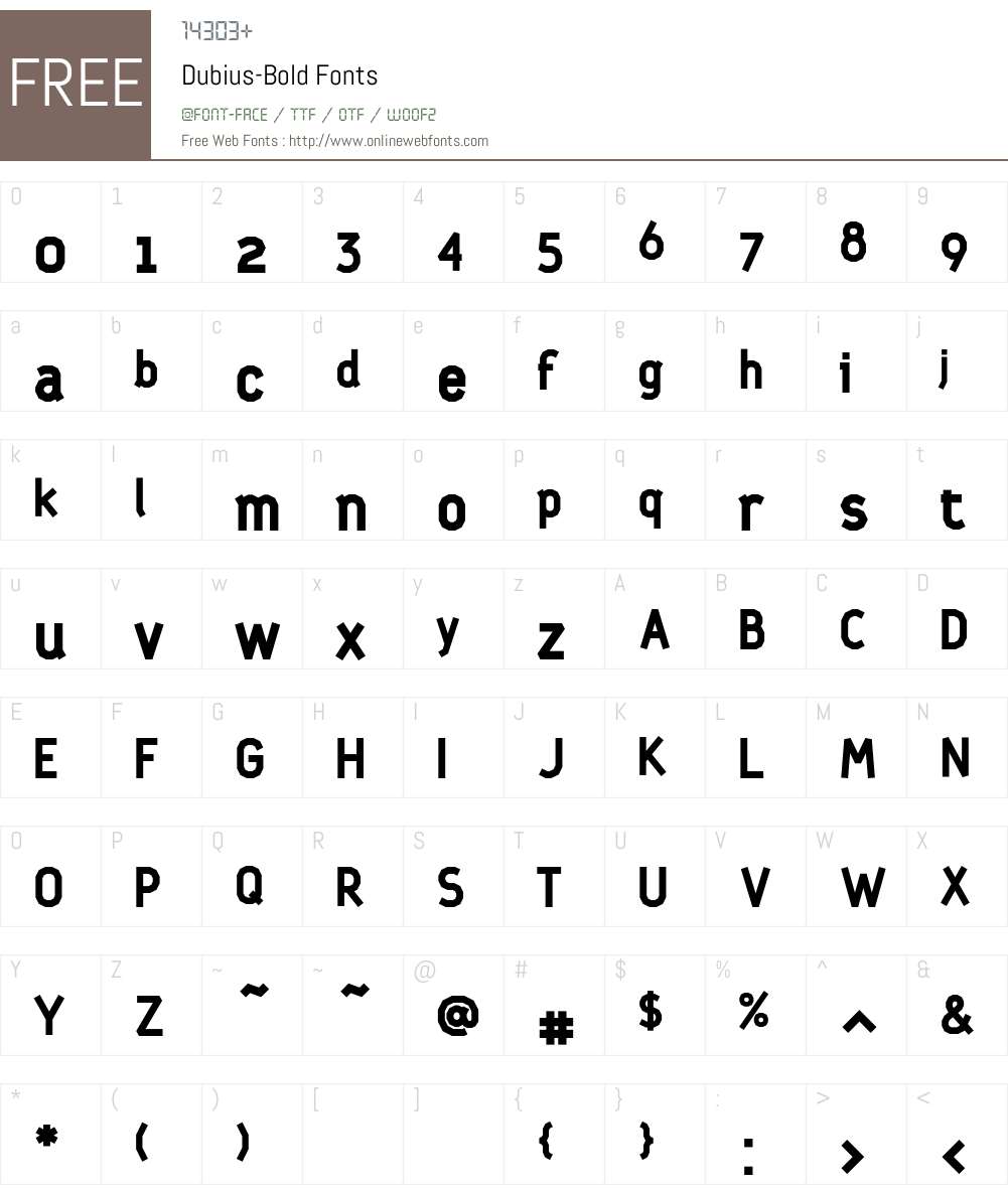 Dubius Font Screenshots