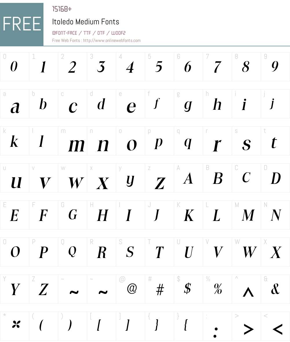 Itoledo Font Screenshots