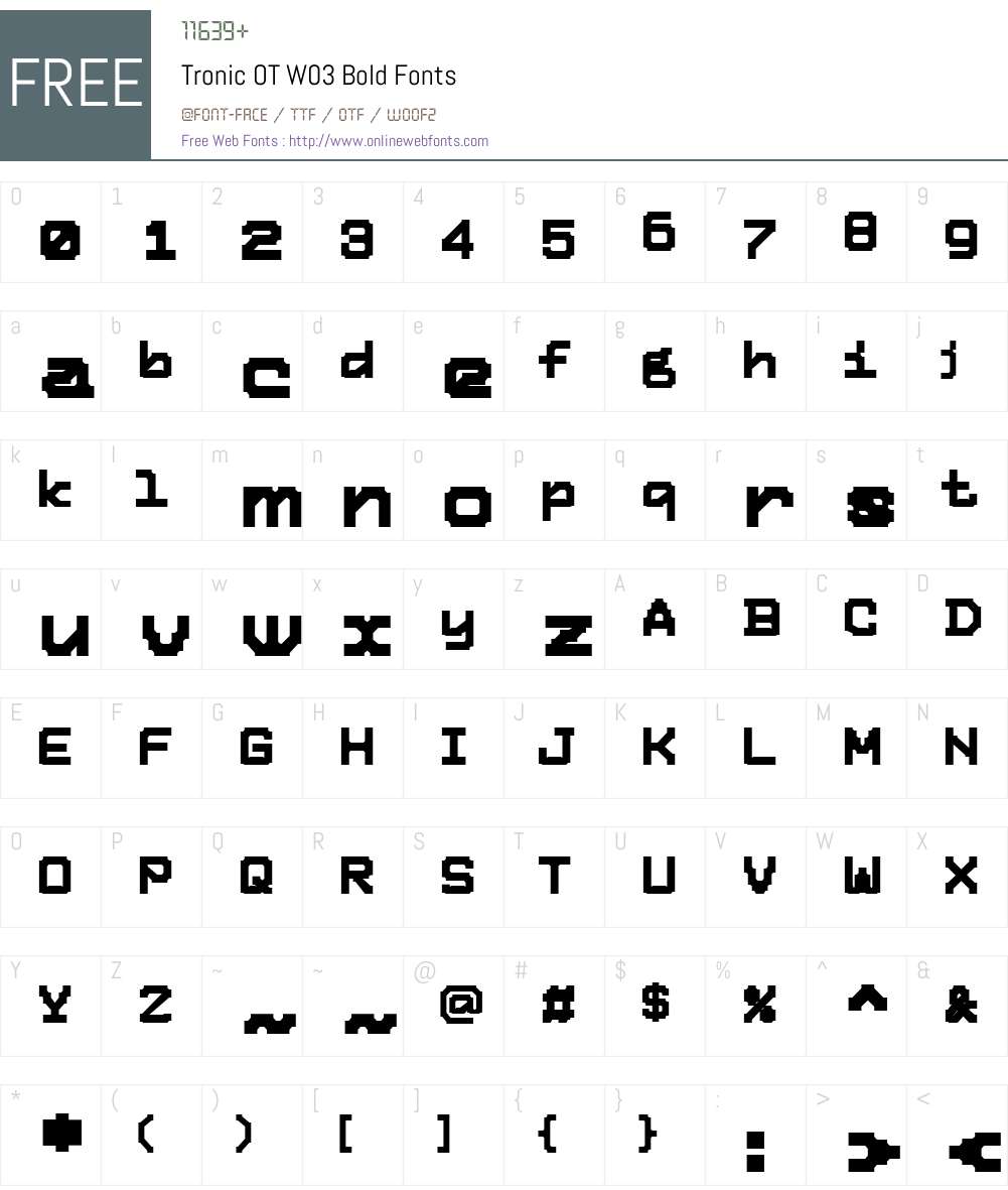 FF Tronic Font Screenshots