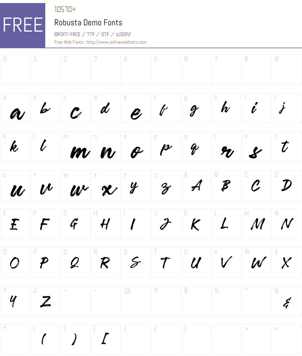 Robusta Demo Font Screenshots