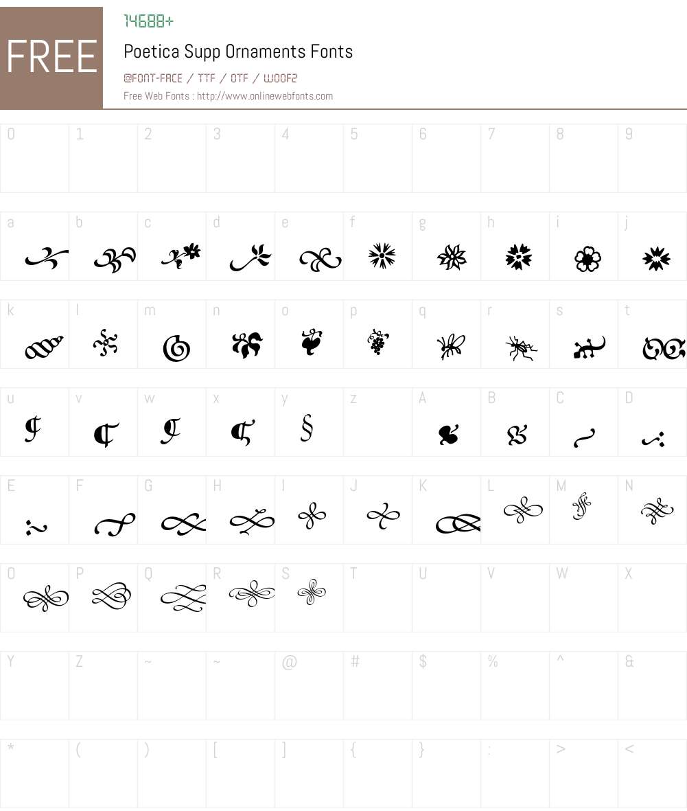 Poetica Font Screenshots