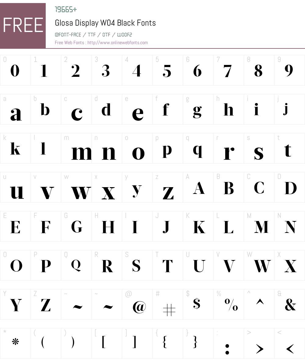Glosa Display Font Screenshots