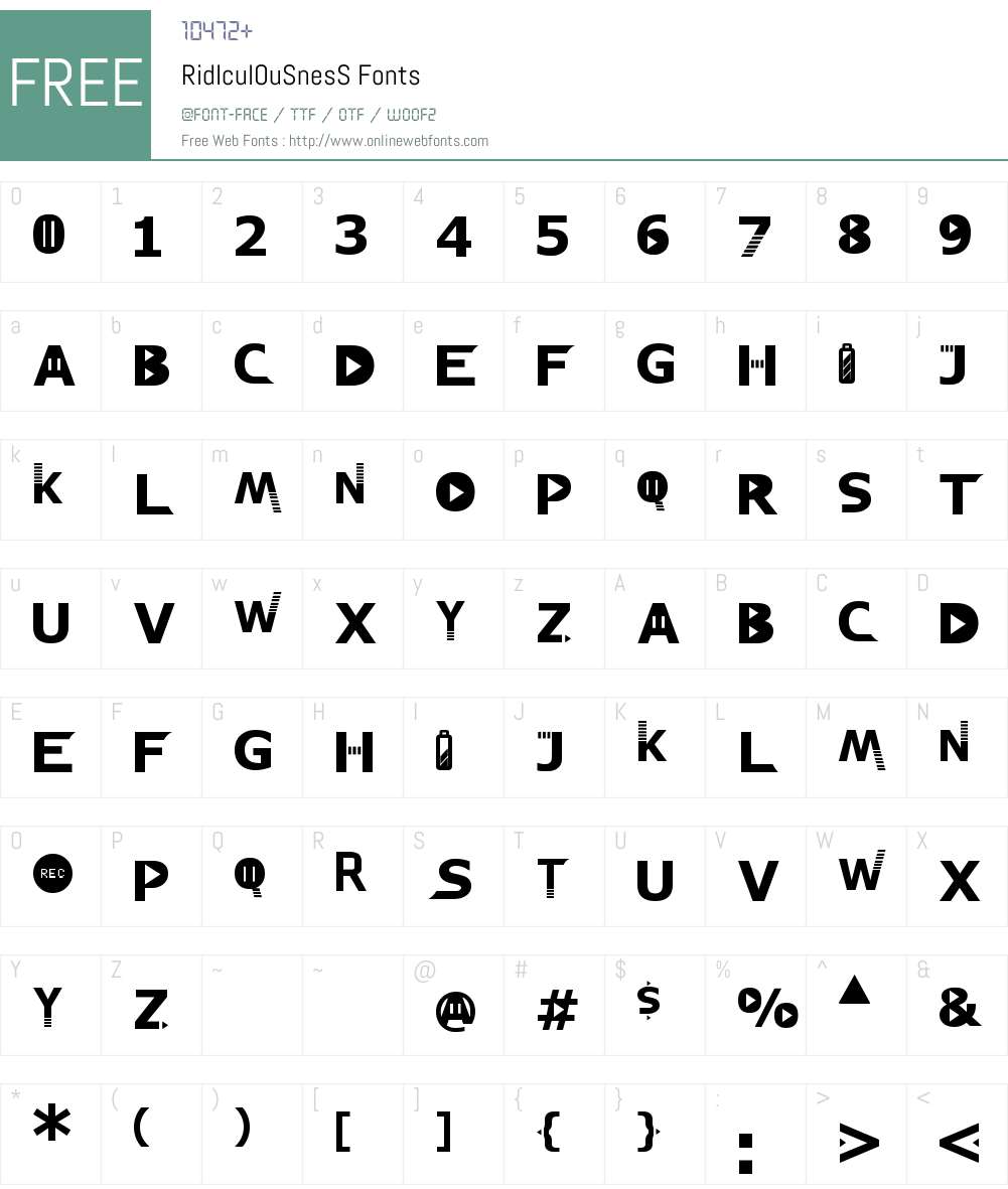 RidIculOuSnesS Font Screenshots