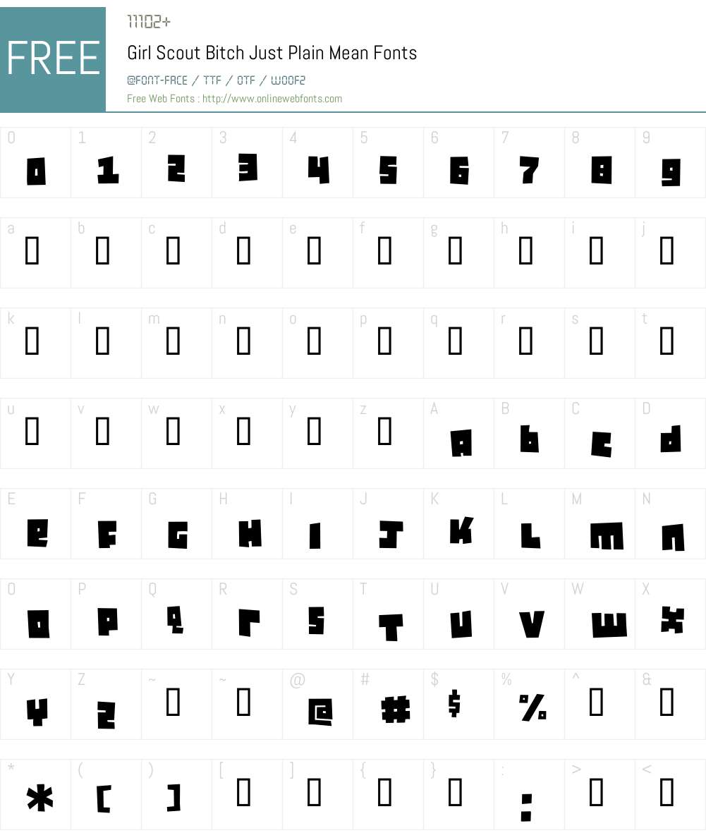 GirlScoutBitch Font Screenshots