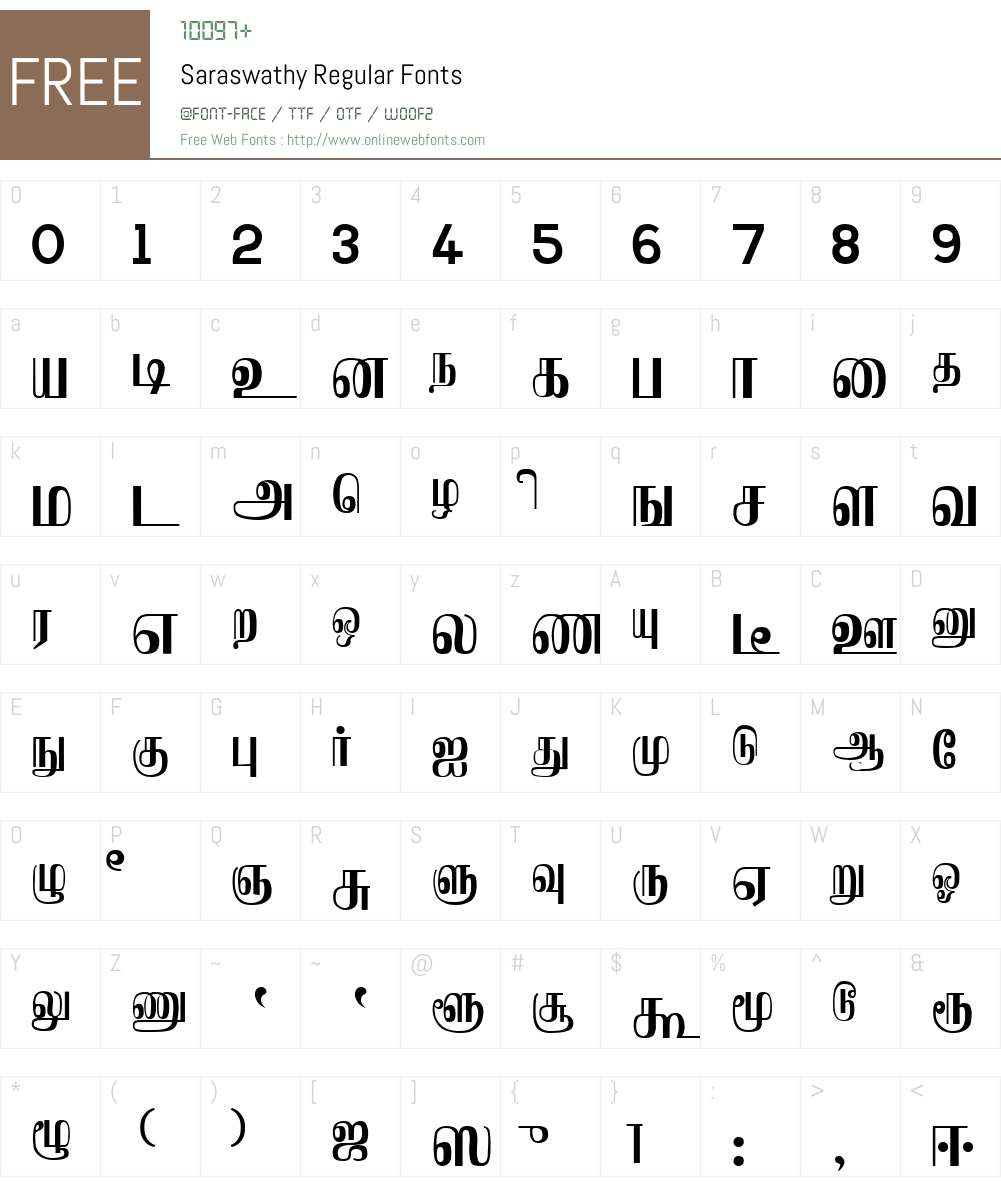 Saraswathy Font Screenshots