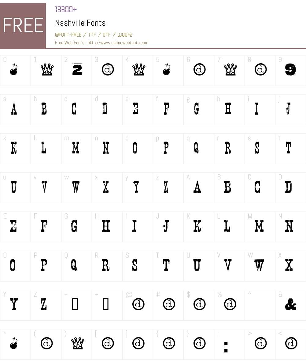 Nashville Font Screenshots