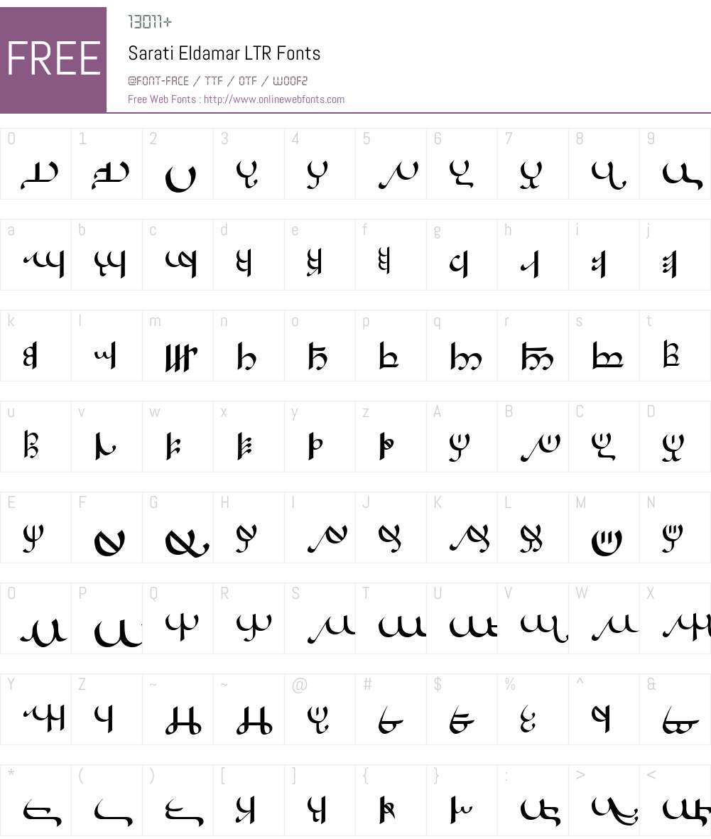 Sarati Eldamar LTR Font Screenshots