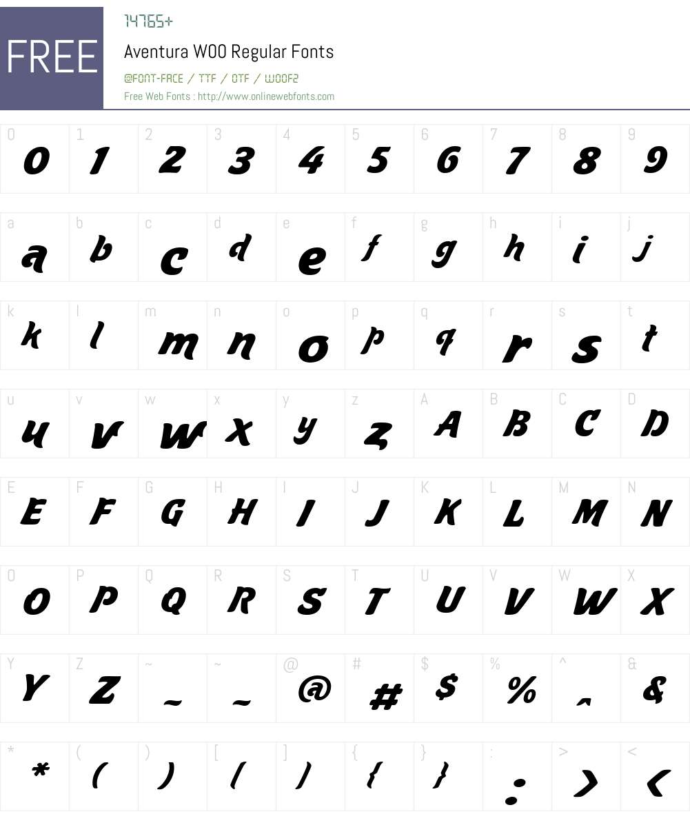 Aventura Font Screenshots