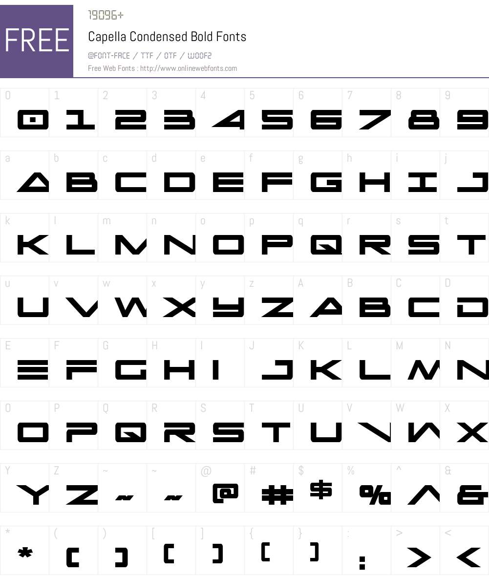 Capella Condensed Bold Font Screenshots