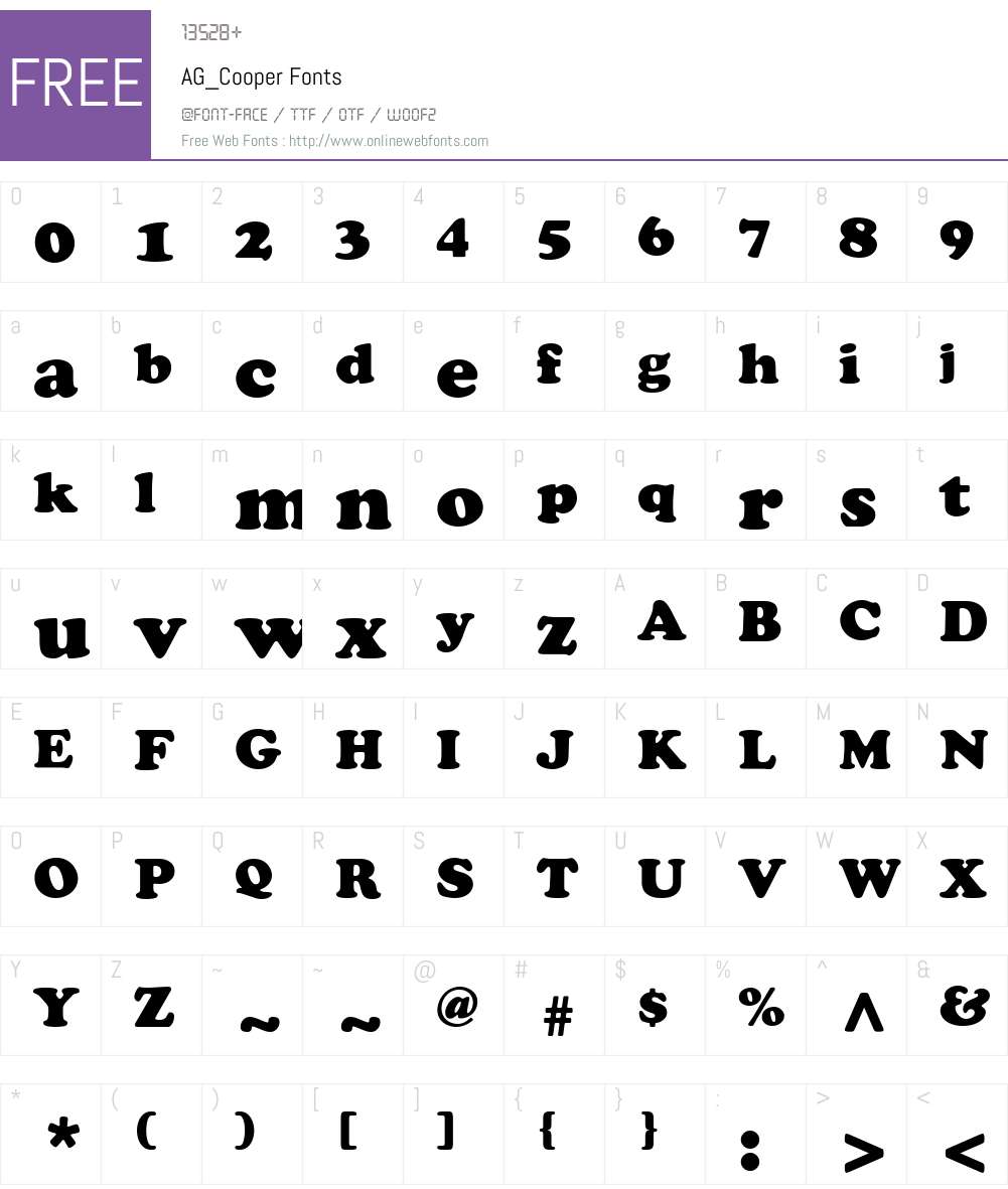 AG_Cooper Font Screenshots