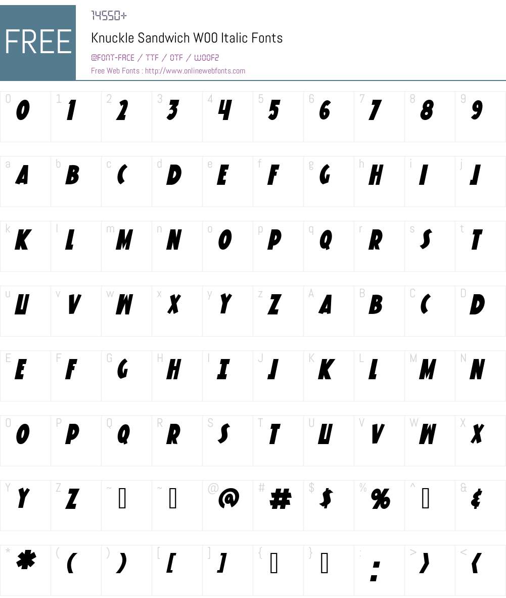 Knuckle Sandwich Font Screenshots