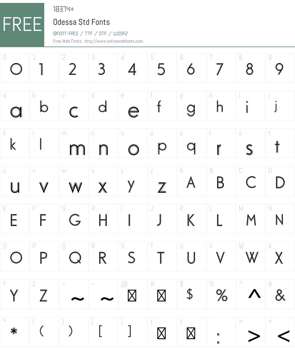 Odessa Std Font Screenshots