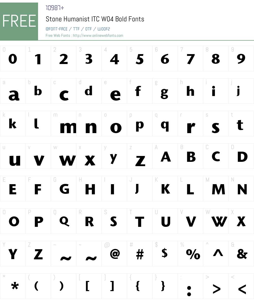 ITC Stone Humanist Font Screenshots
