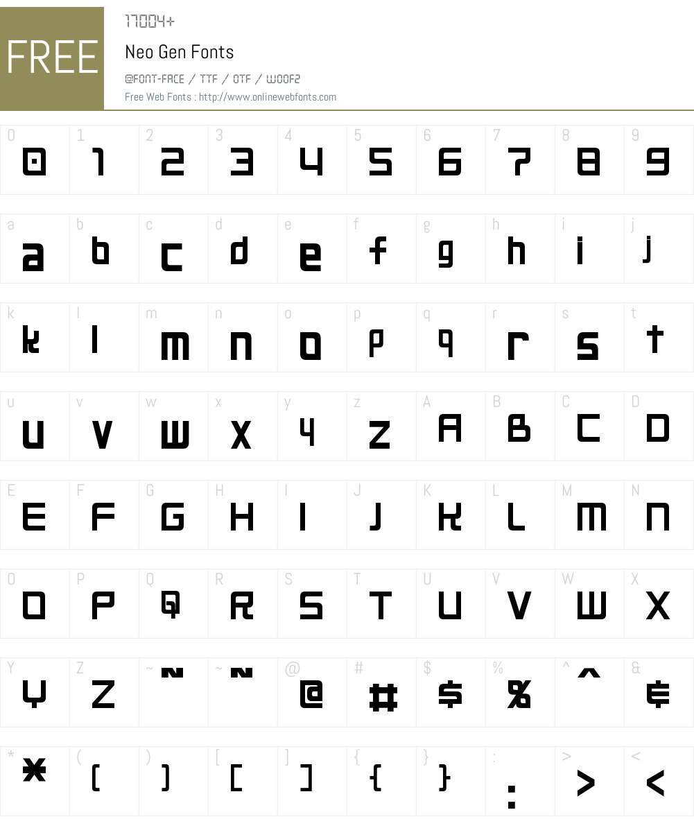 Neo Gen Font Screenshots