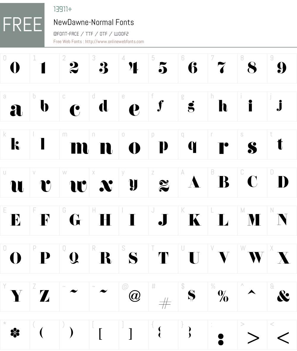 NewDawne-Normal Font Screenshots