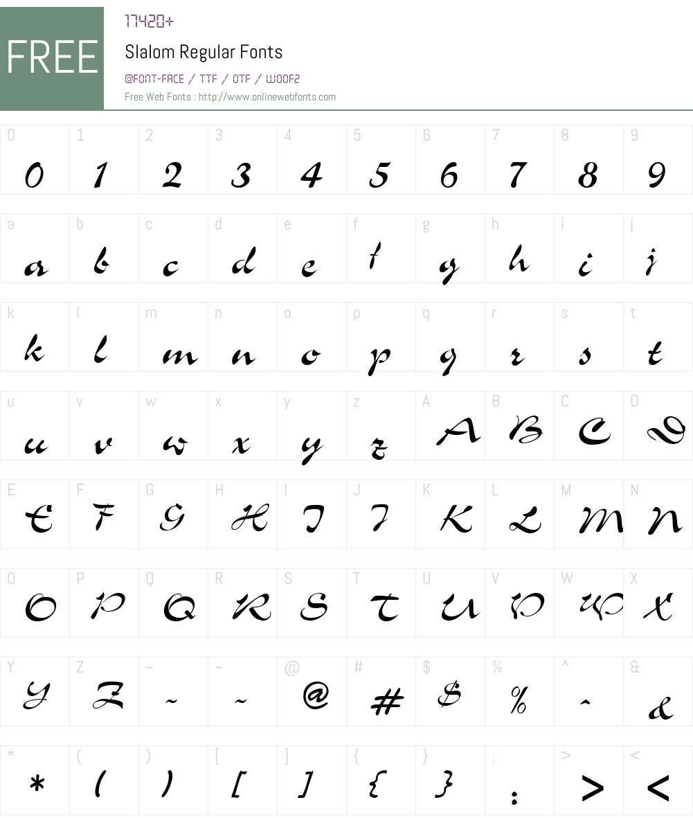 Slalom Font Screenshots