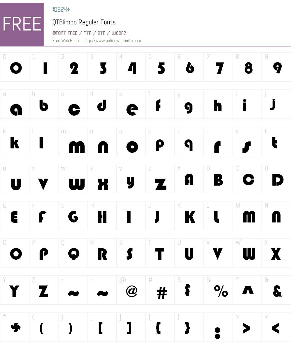 QTBlimpo Font Screenshots