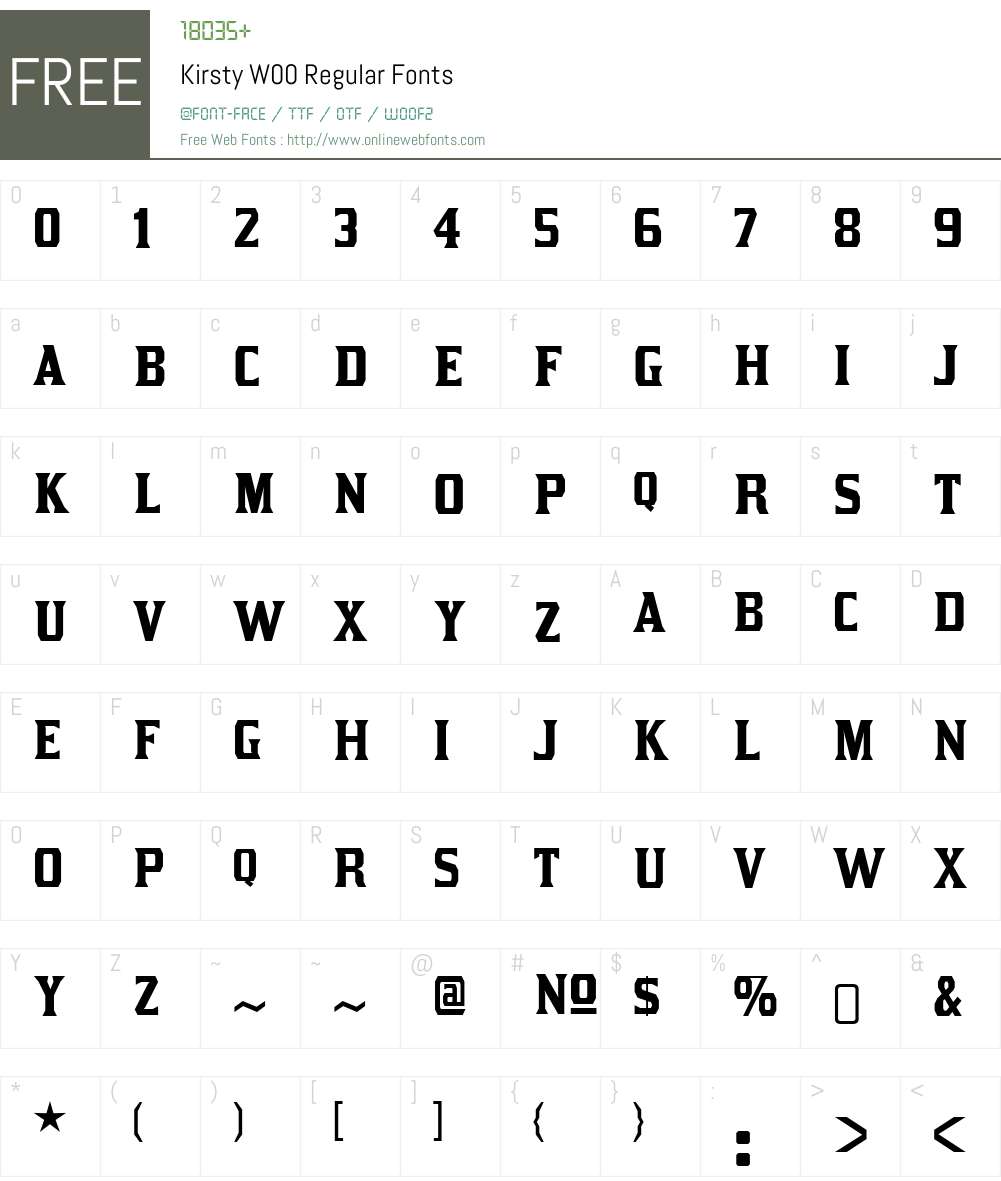 KirstyW00-Regular Font Screenshots