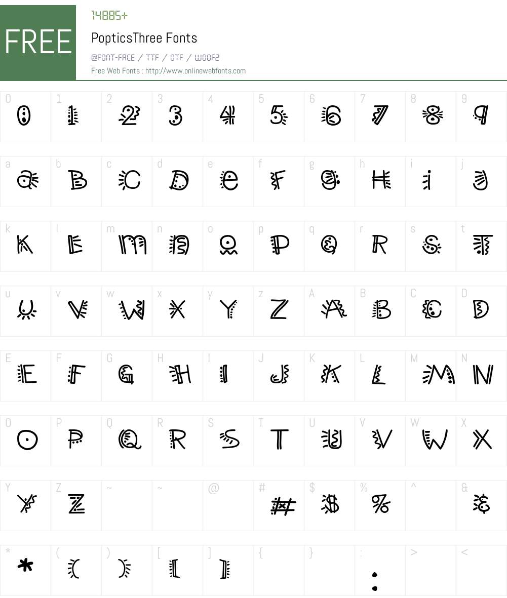 PopticsThree Font Screenshots