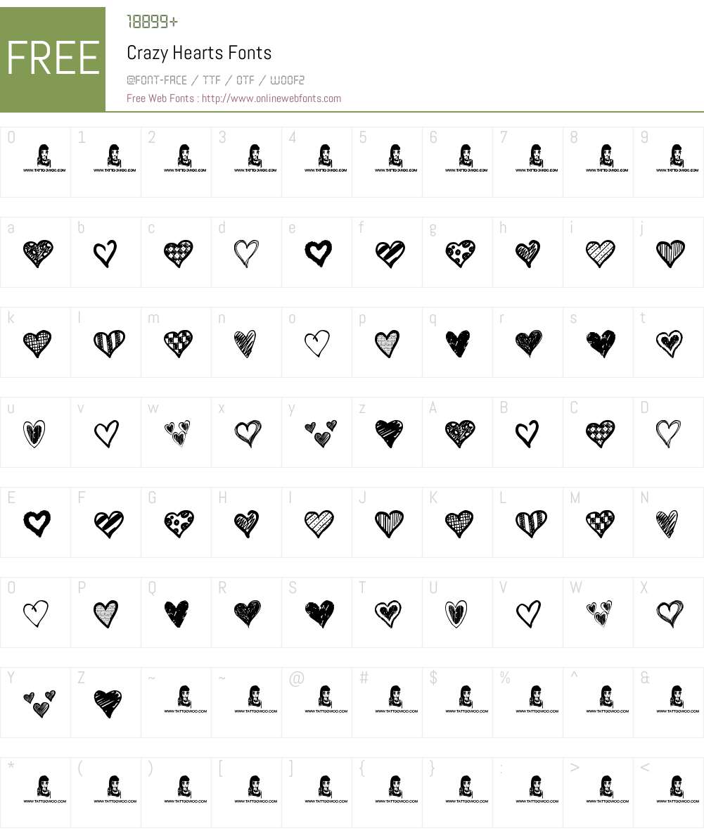 Crazy Hearts Font Screenshots