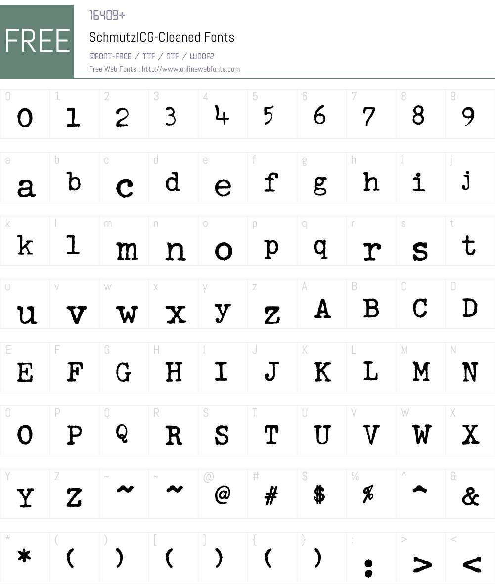 SchmutzICG Font Screenshots