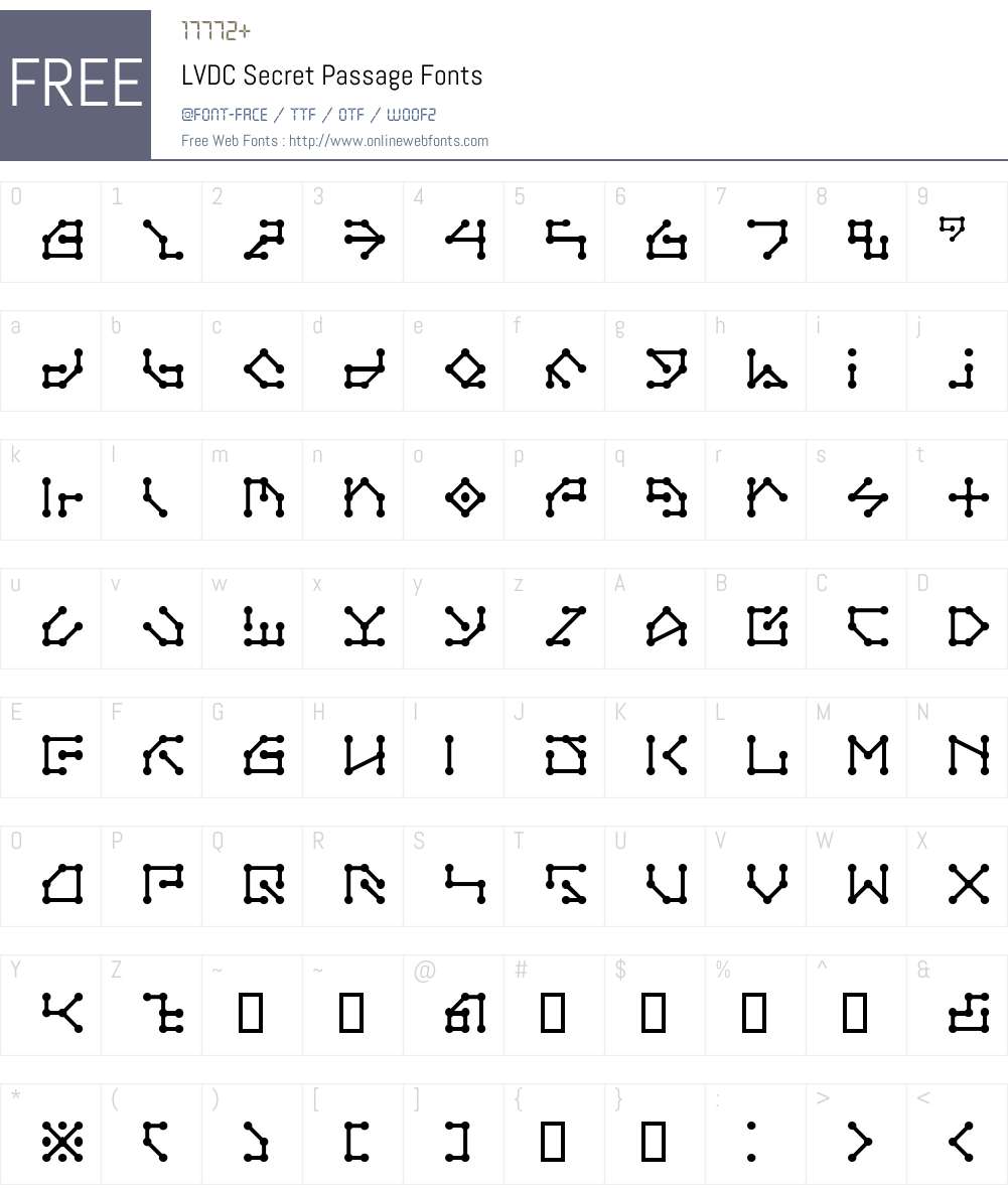 LVDC Secret Passage Font Screenshots
