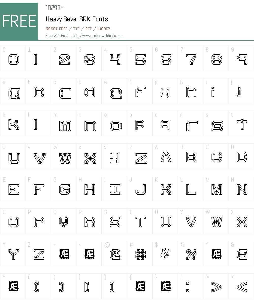 Heavy Bevel BRK Font Screenshots