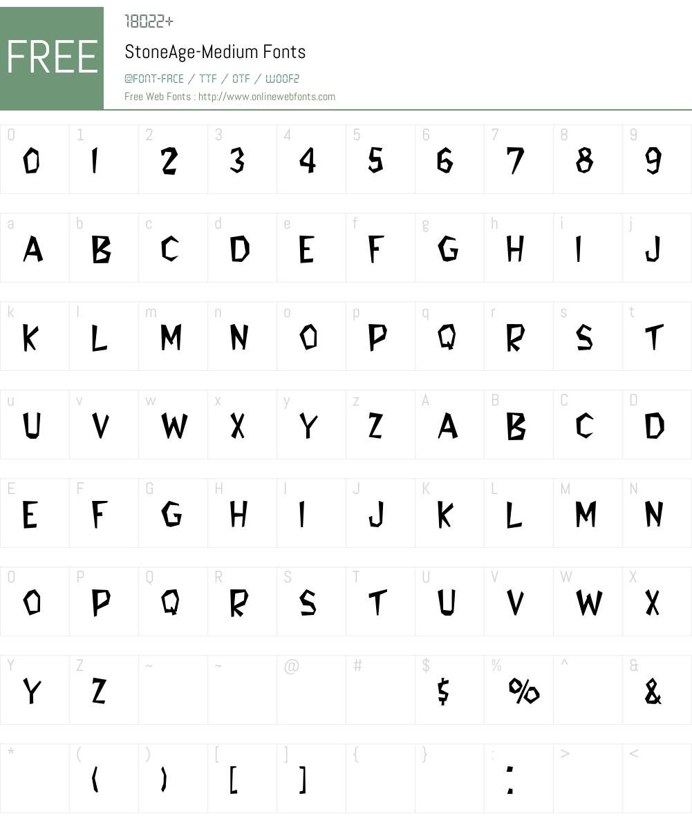 StoneAge Font Screenshots