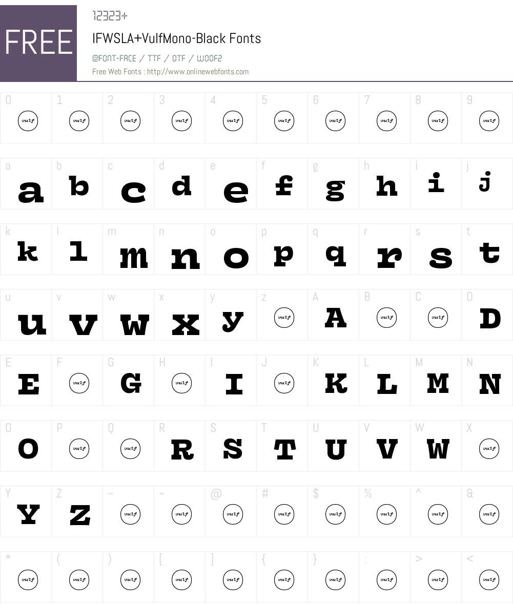 IFWSLA+VulfMono-Black Font Screenshots