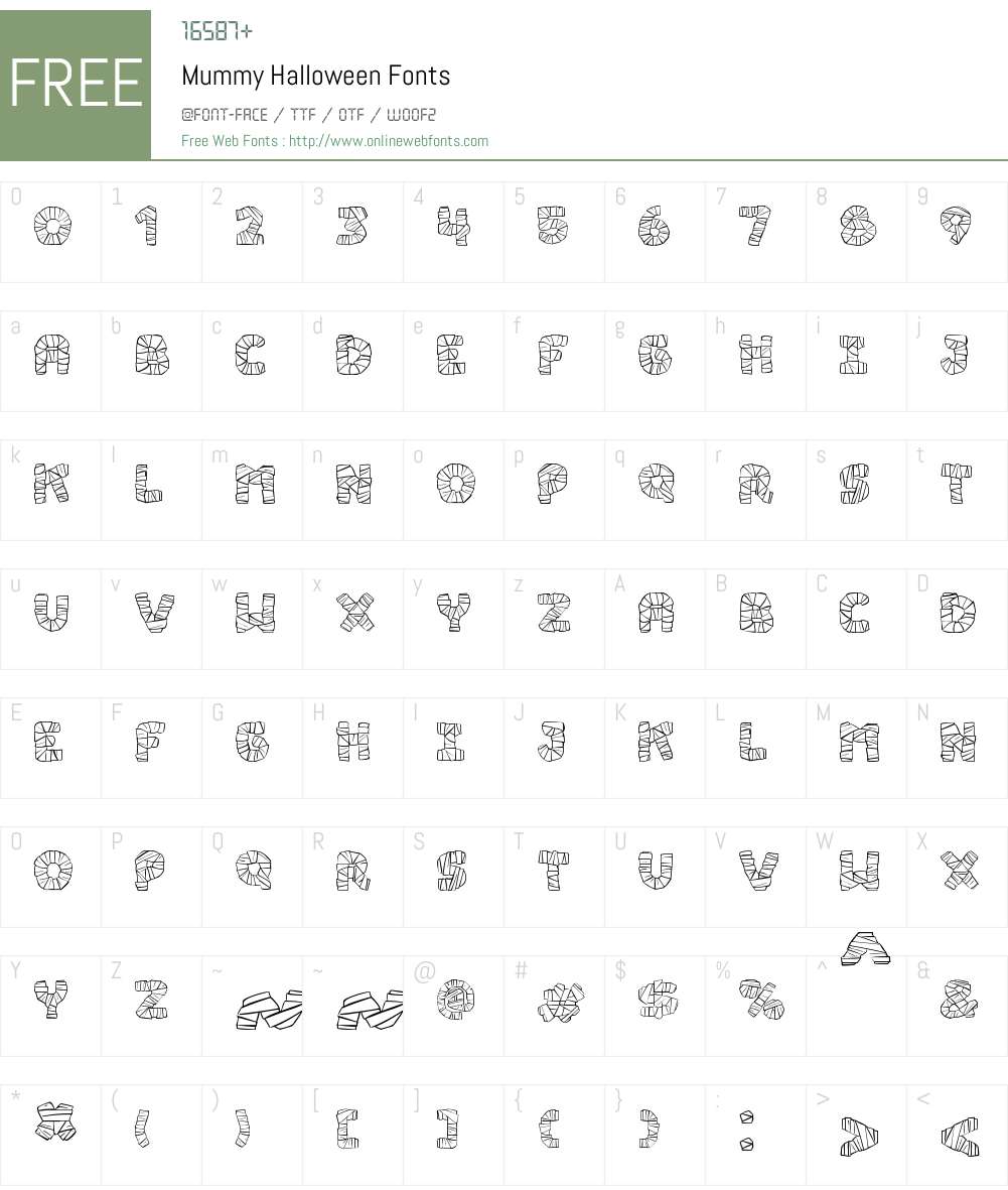 Mummy Halloween Font Screenshots