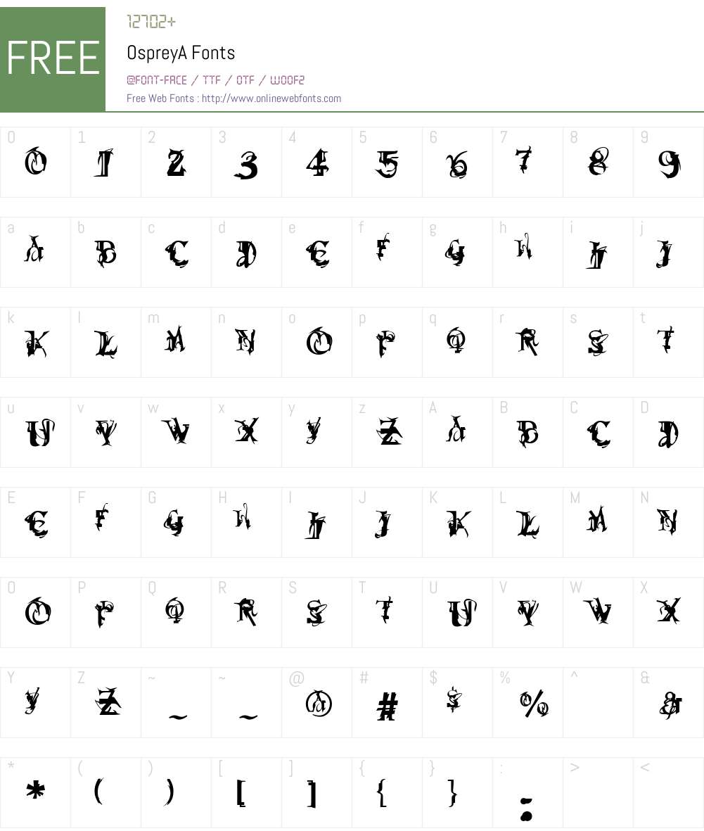 Osprey Font Screenshots