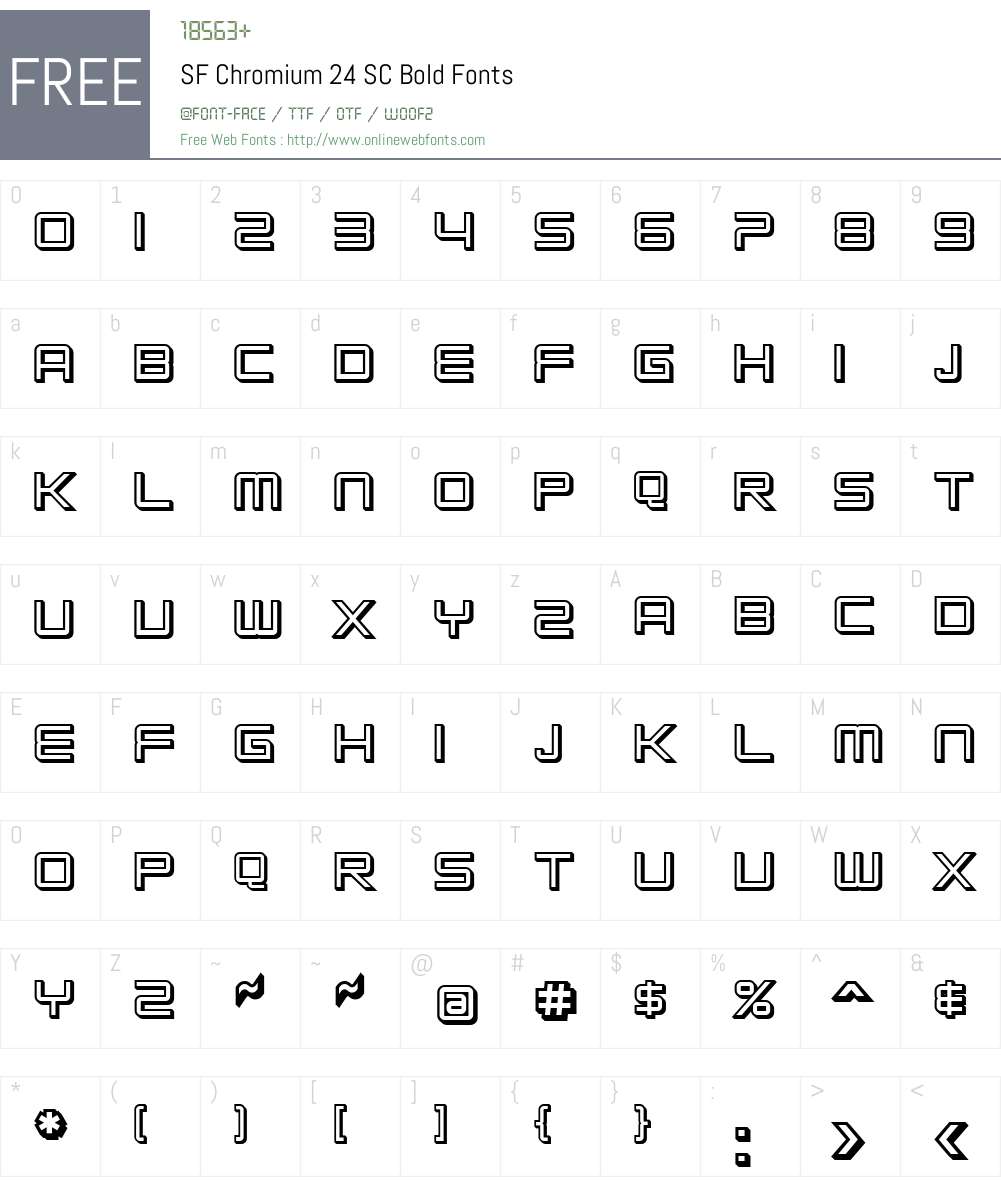 SF Chromium 24 SC Font Screenshots