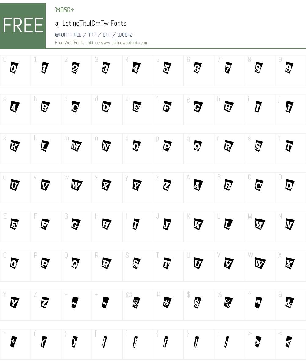 a_LatinoTitulCmTw Font Screenshots
