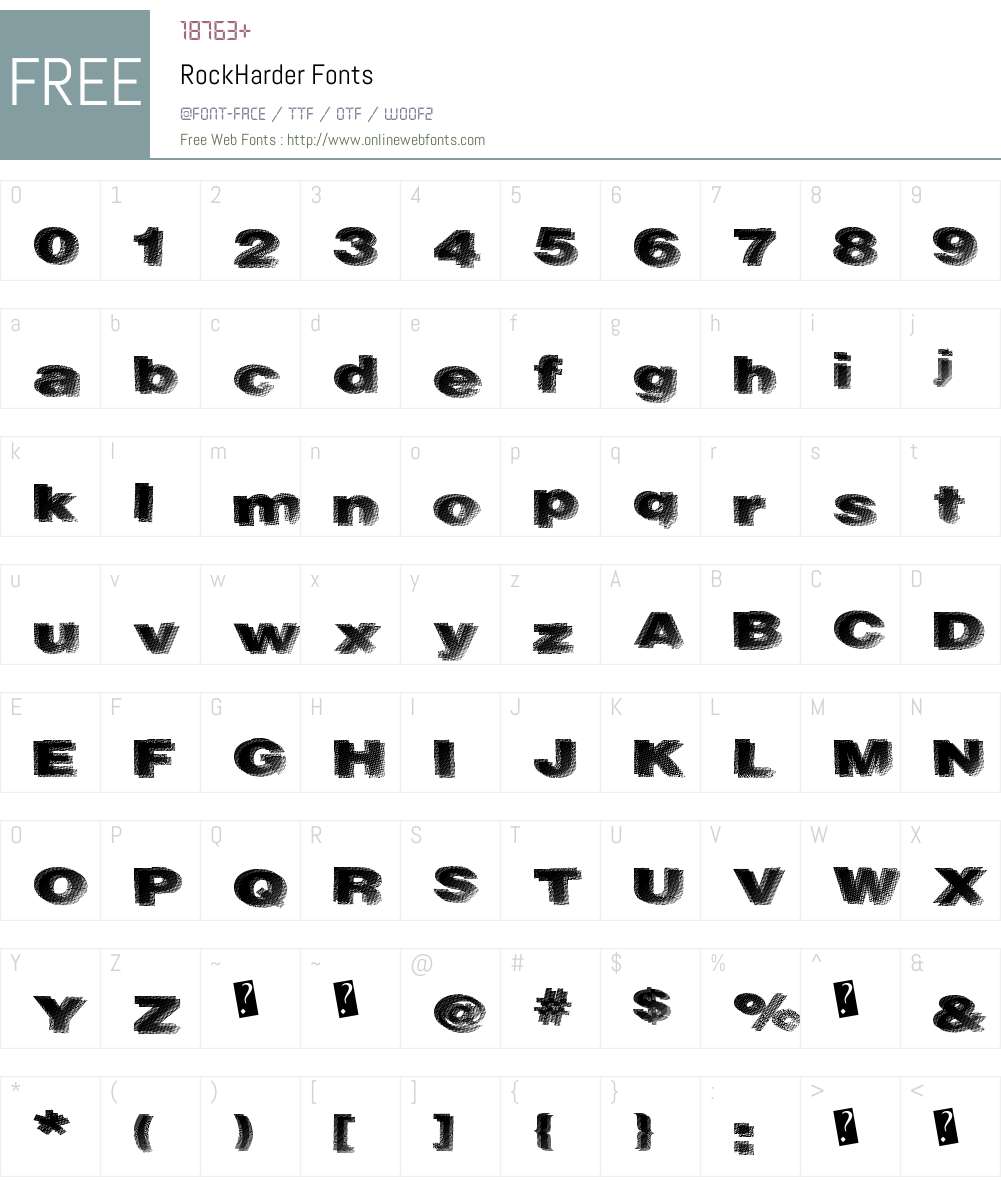 RockHarder Font Screenshots