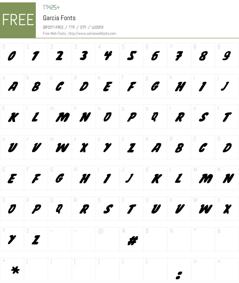Garcia Font Screenshots