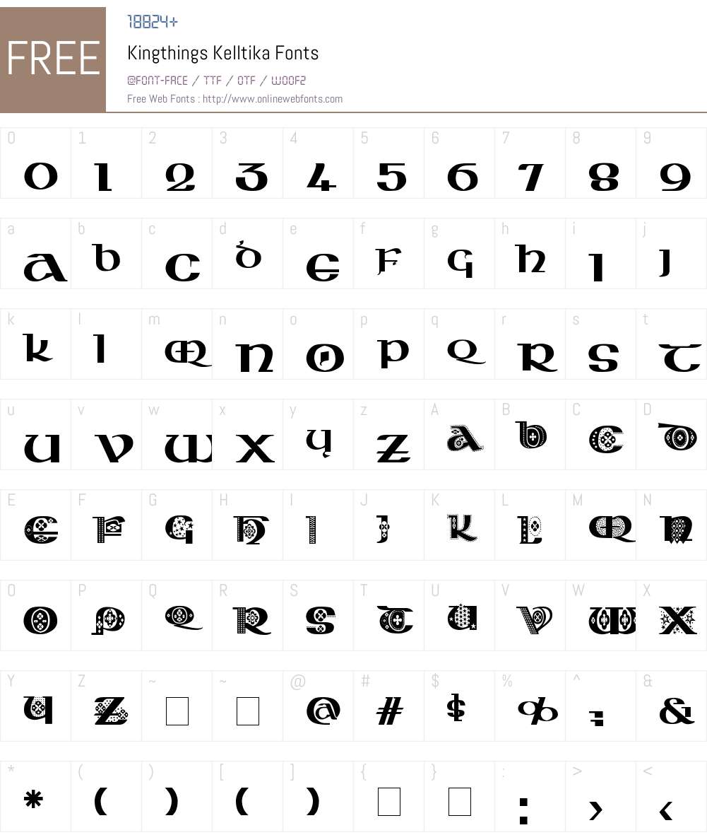Kingthings Kelltika Font Screenshots