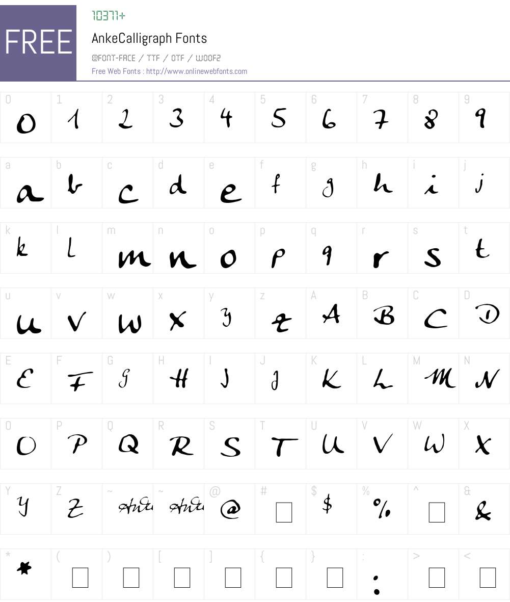 AnkeCalligraph Font Screenshots