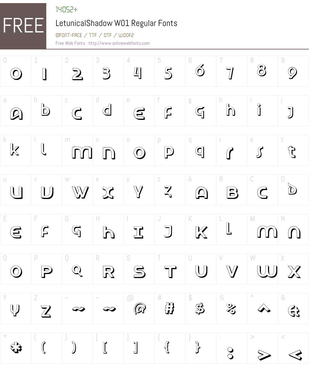 LetunicalShadowW01-Regular Font Screenshots
