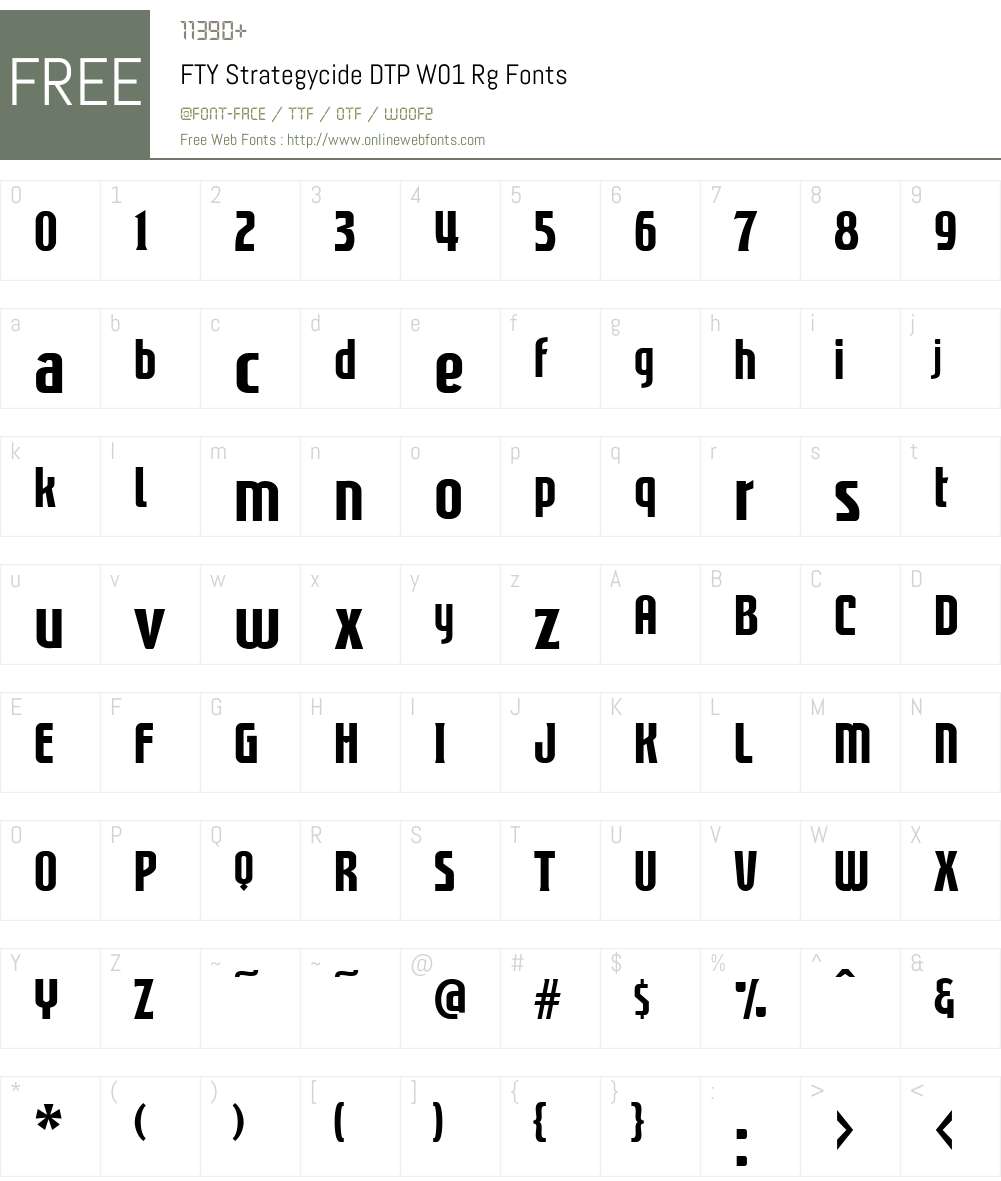 FTYStrategycideDTPW01-Rg Font Screenshots