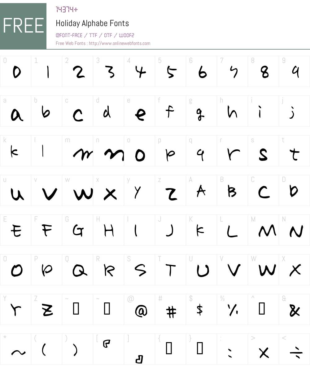 Holiday Font Screenshots