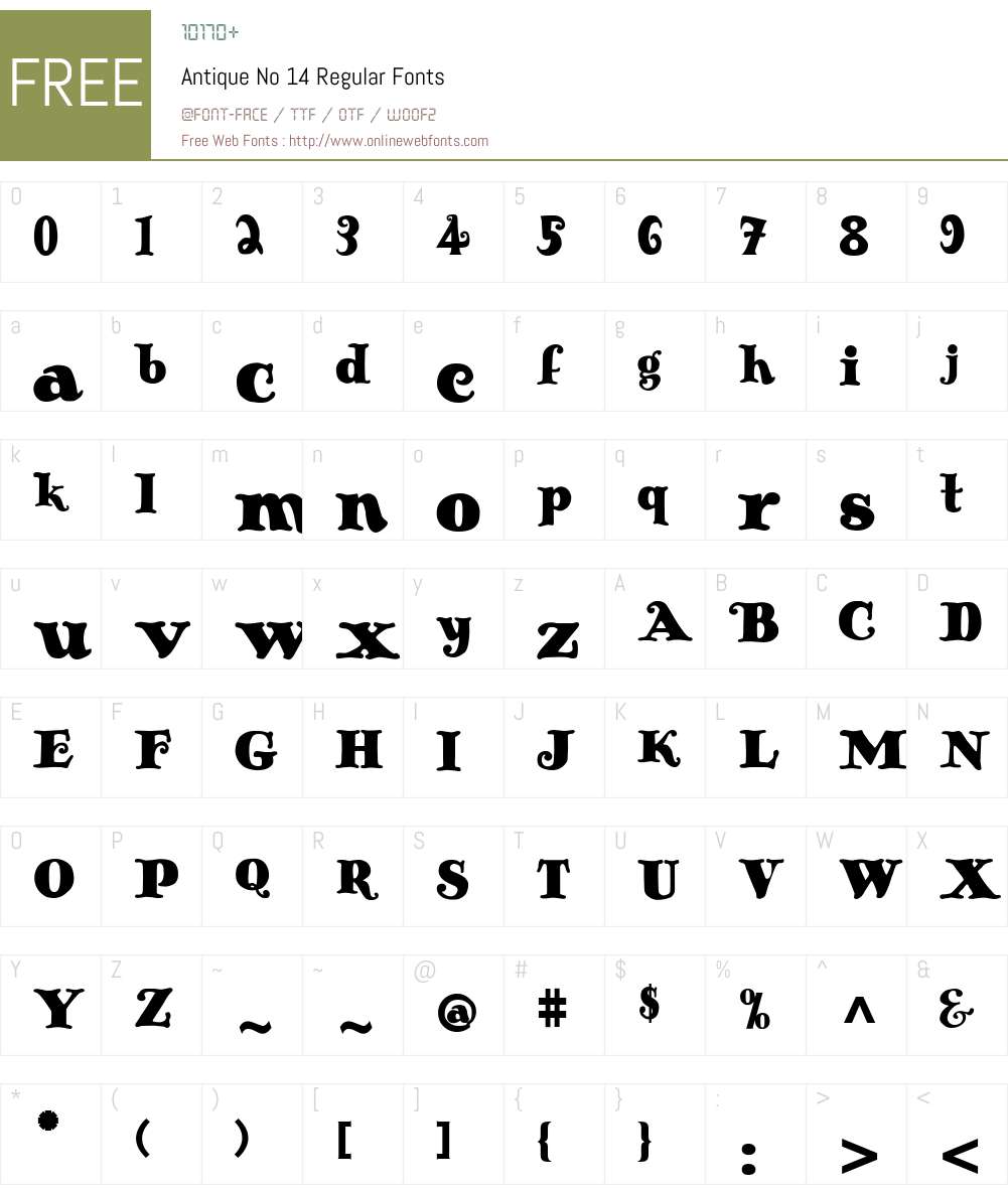 Antique No 14 Font Screenshots