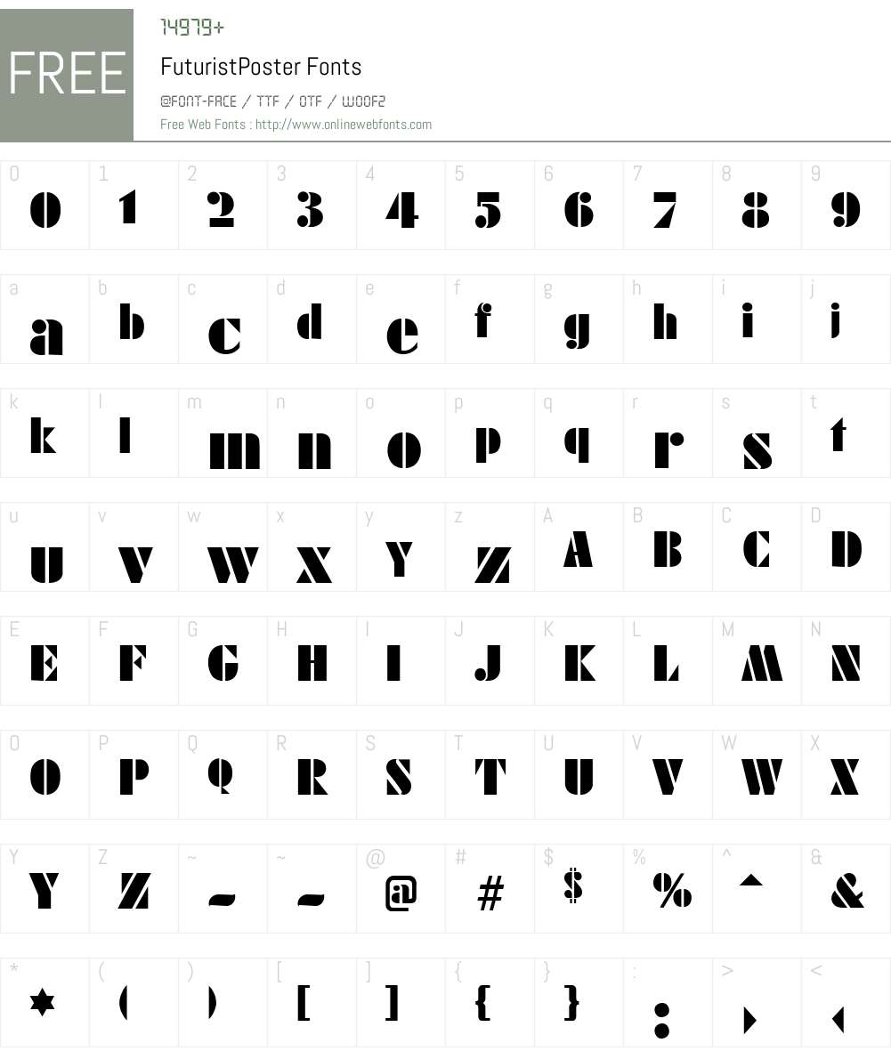 FuturistPoster Font Screenshots