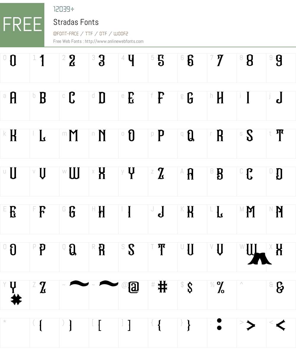 Stradas Font Screenshots