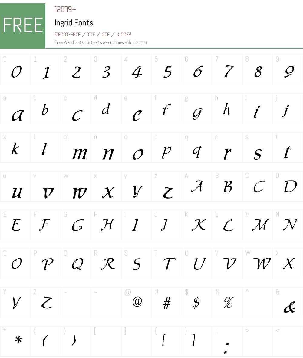 Ingrid Font Screenshots