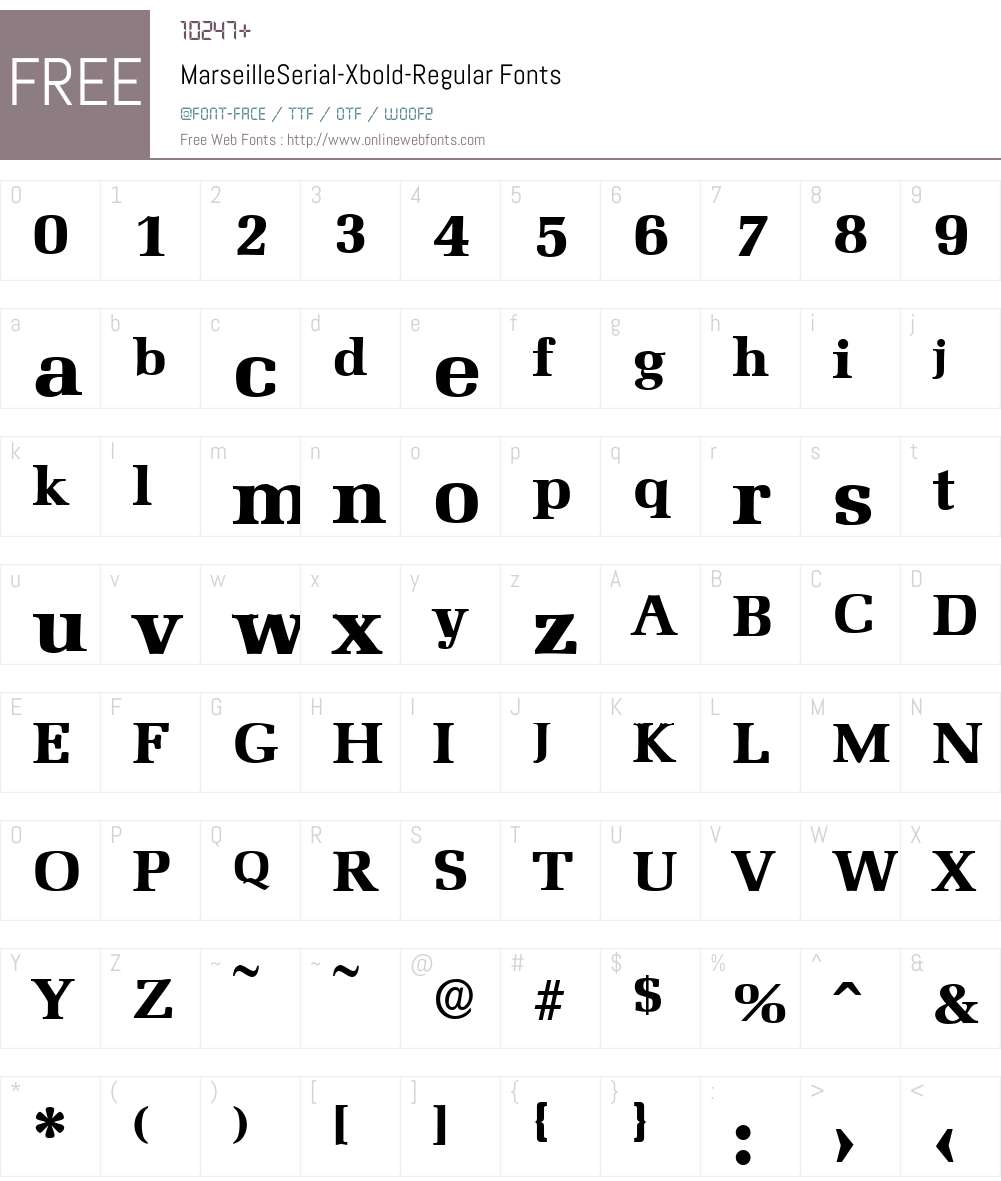 MarseilleSerial-Xbold Font Screenshots
