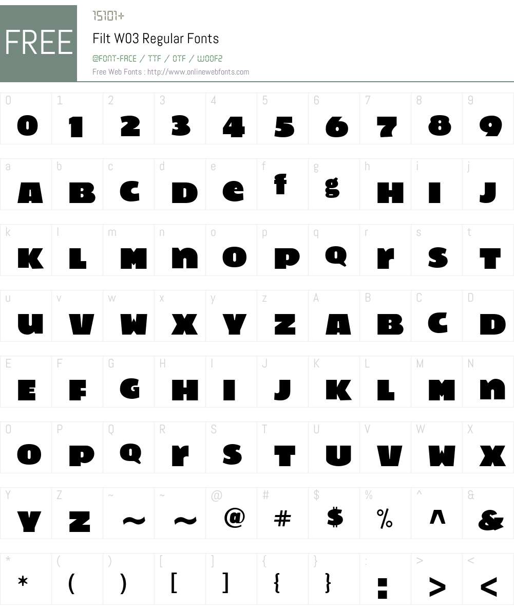 Filt Font Screenshots