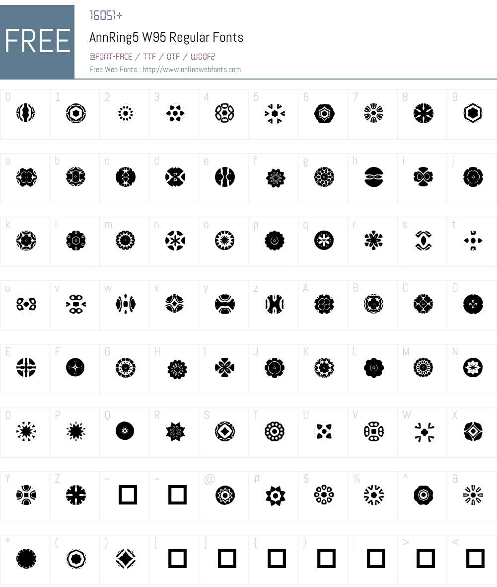 AnnRing5 Font Screenshots