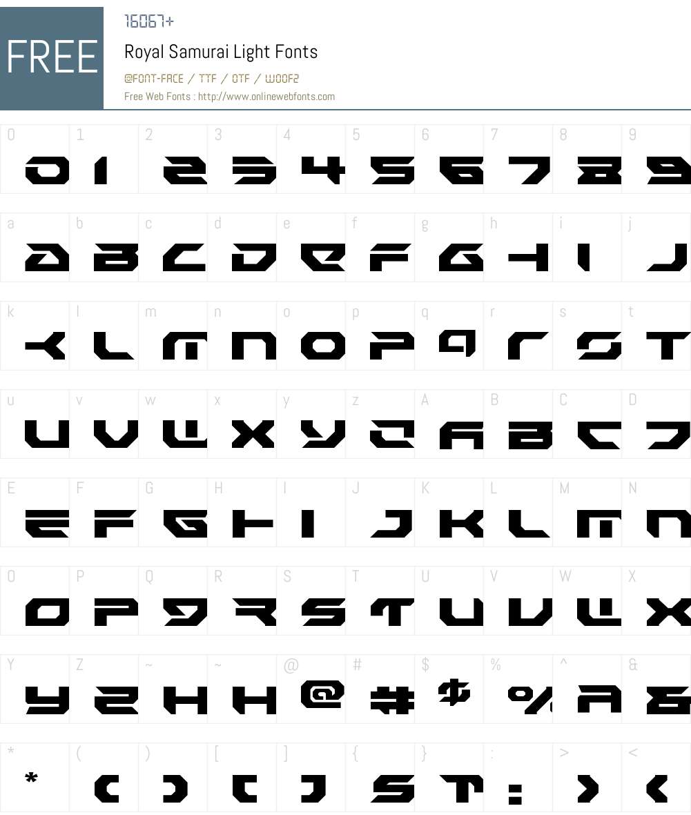 Royal Samurai Light Font Screenshots