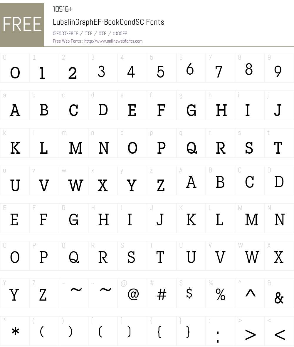 LubalinGraphEF Font Screenshots