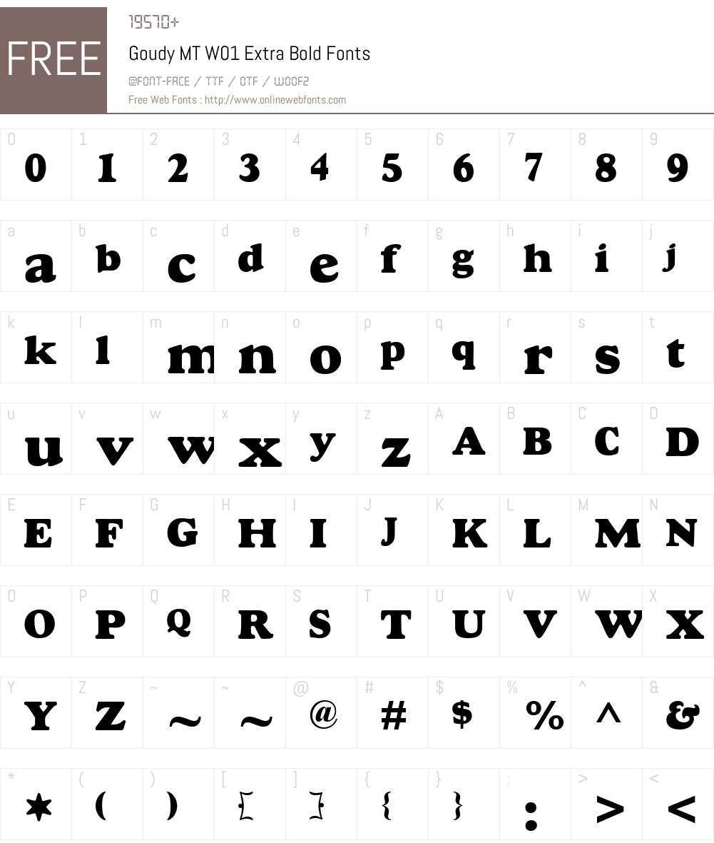 GoudyMTW01-ExtraBold Font Screenshots